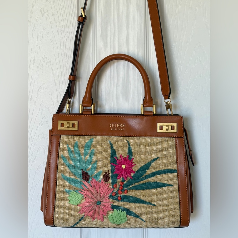 GUESS Katey Luxury Embroidered Medium Satchel Crossbody - Picture 4 of 16